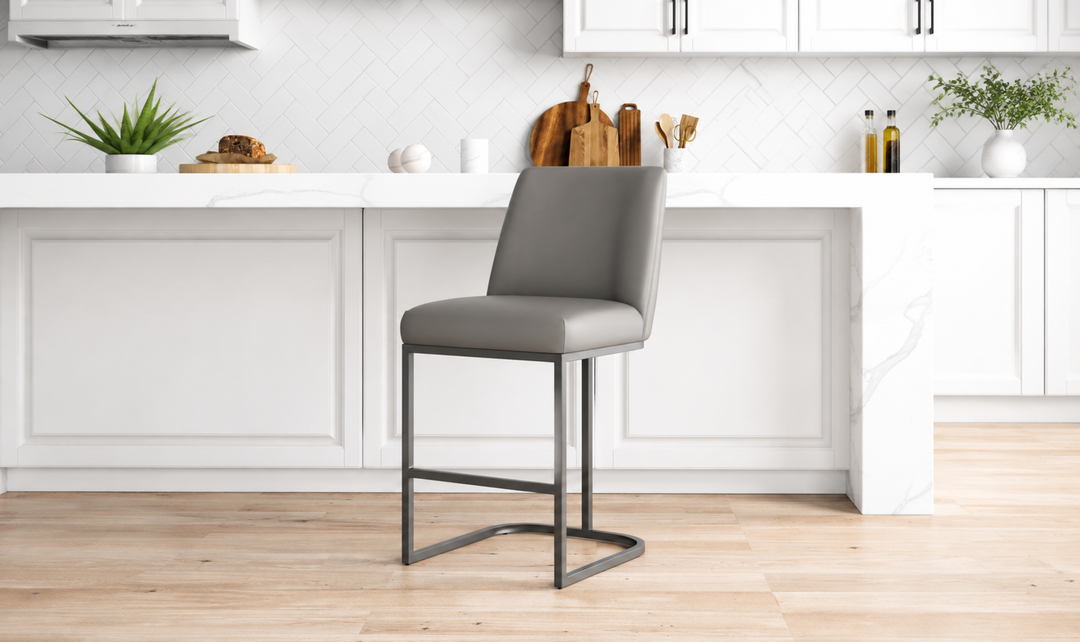 Manhattan Comfort Serena Metal Upholstered Counter Stool-Jennifer Furniture