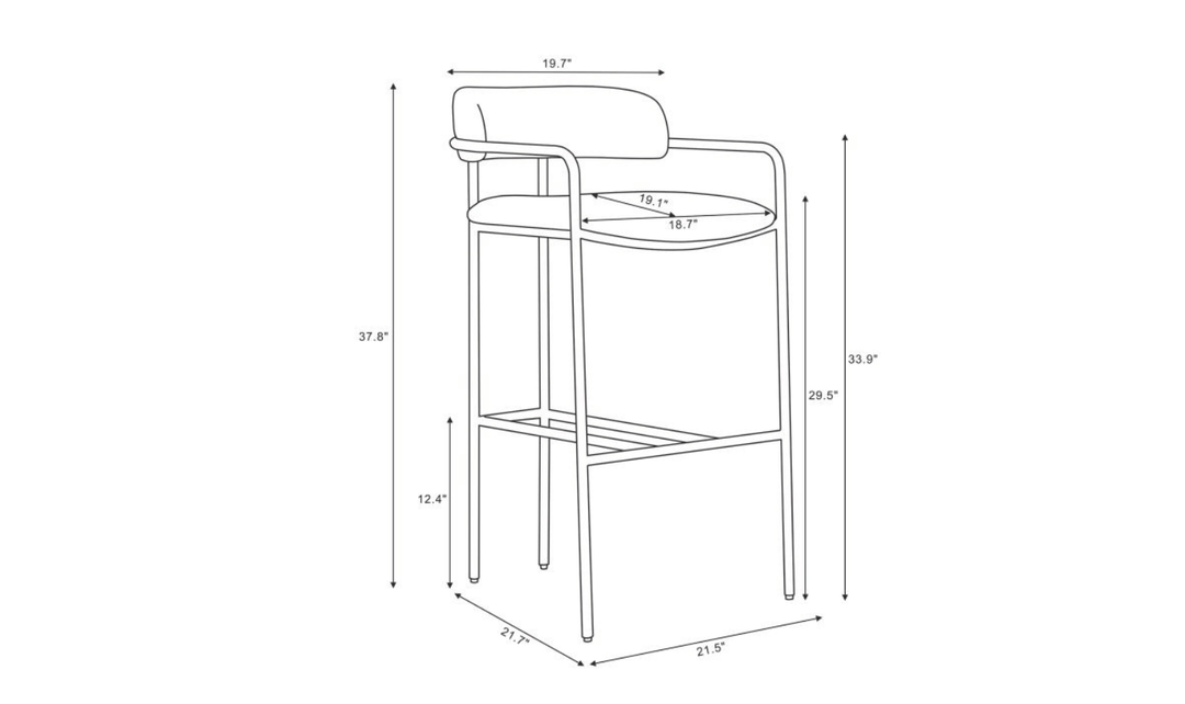 Manhattan Comfort Serene Metal Upholstered Barstool-jennifer