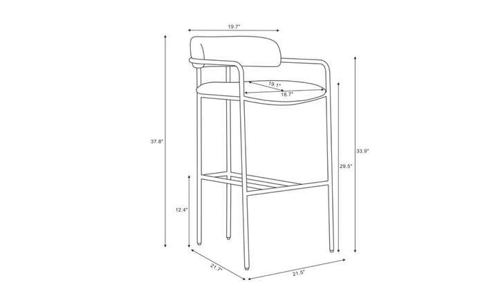 Manhattan Comfort Serene Metal Upholstered Barstool-jennifer
