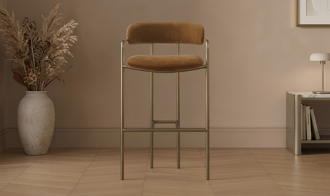 Manhattan Comfort Serene Metal Upholstered Barstool-jennifer