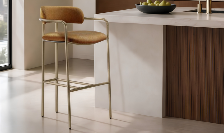 Manhattan Comfort Serene Metal Upholstered Barstool-jennifer