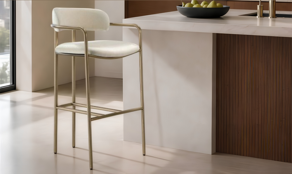 Manhattan Comfort Serene Metal Upholstered Barstool-jennifer