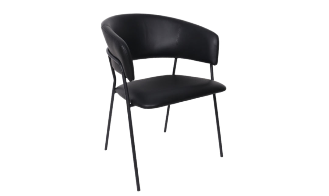 Manhattan Comfort Slate Metal Vegan Leather Armchair-Jennifer Furniture