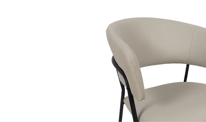 Manhattan Comfort Slate Metal Vegan Leather Armchair-Jennifer Furniture
