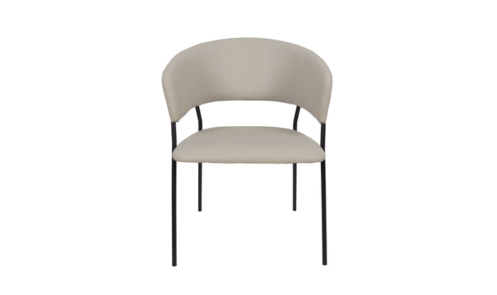 Manhattan Comfort Slate Metal Vegan Leather Armchair-Jennifer Furniture