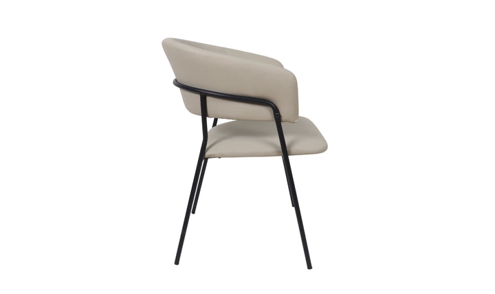 Manhattan Comfort Slate Metal Vegan Leather Armchair-Jennifer Furniture