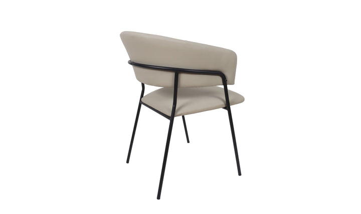 Manhattan Comfort Slate Metal Vegan Leather Armchair-Jennifer Furniture