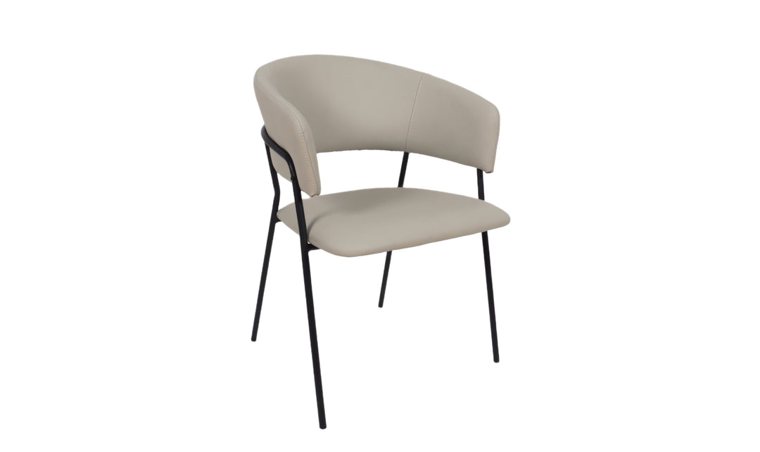 Manhattan Comfort Slate Metal Vegan Leather Armchair-Jennifer Furniture