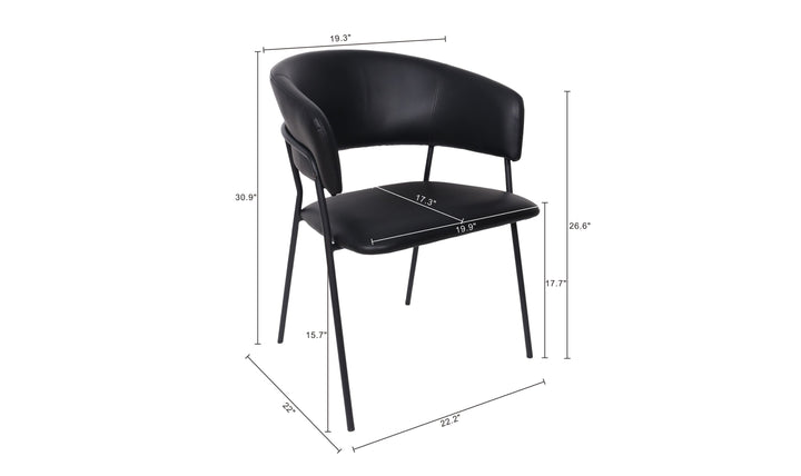 Manhattan Comfort Slate Metal Vegan Leather Armchair-Jennifer Furniture