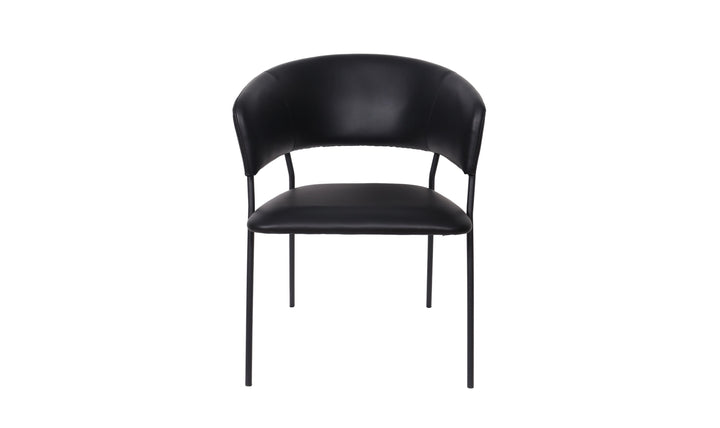 Manhattan Comfort Slate Metal Vegan Leather Armchair-Jennifer Furniture
