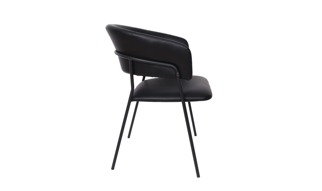 Manhattan Comfort Slate Metal Vegan Leather Armchair-Jennifer Furniture