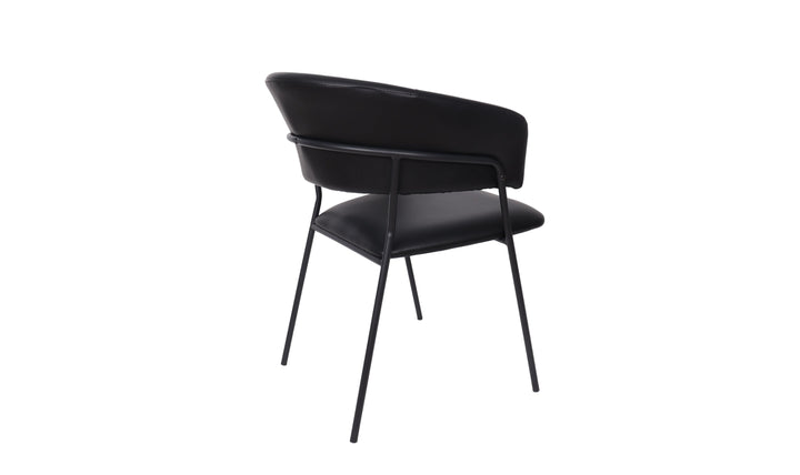 Manhattan Comfort Slate Metal Vegan Leather Armchair-Jennifer Furniture