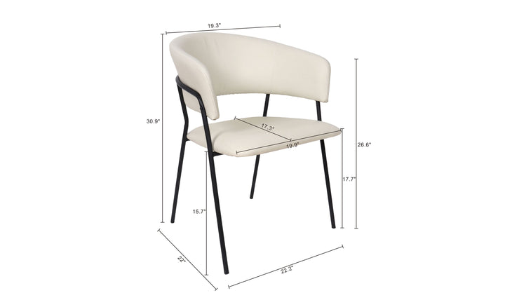 Manhattan Comfort Slate Metal Vegan Leather Armchair-Jennifer Furniture