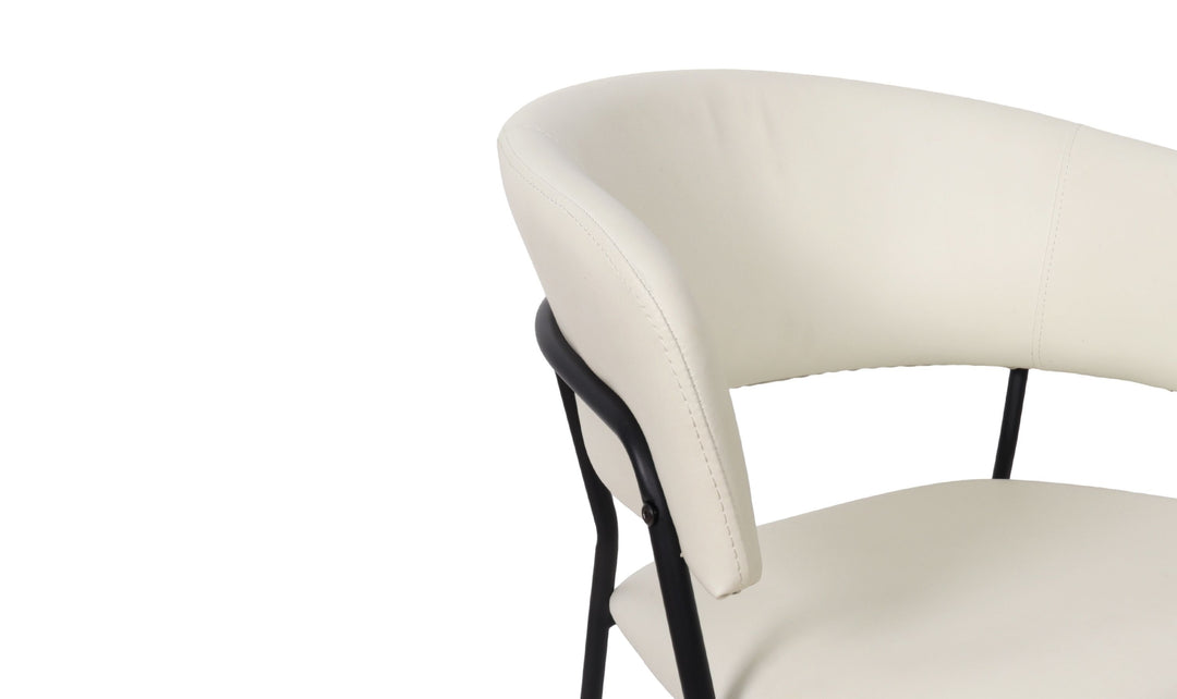 Manhattan Comfort Slate Metal Vegan Leather Armchair-Jennifer Furniture