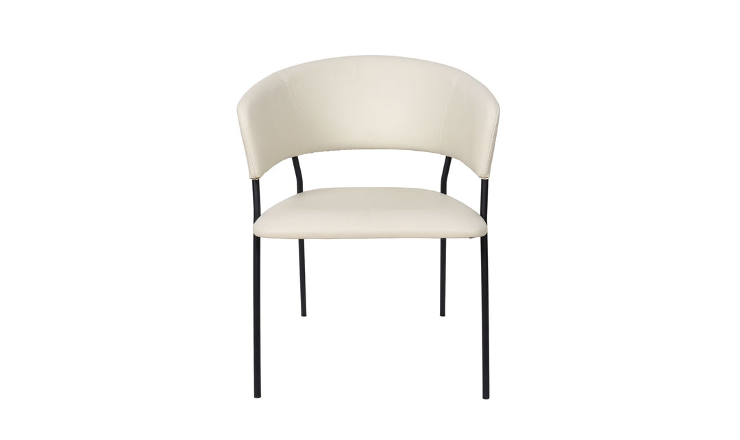 Manhattan Comfort Slate Metal Vegan Leather Armchair-Jennifer Furniture