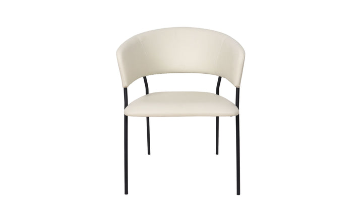 Manhattan Comfort Slate Metal Vegan Leather Armchair-Jennifer Furniture