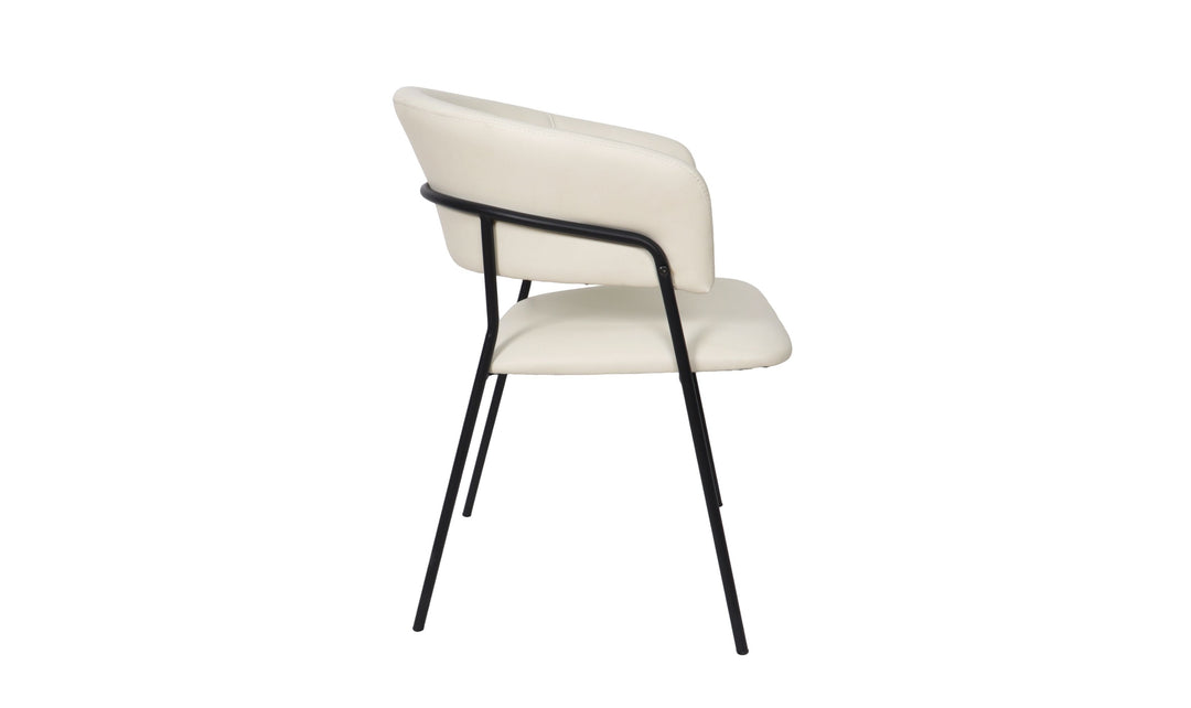 Manhattan Comfort Slate Metal Vegan Leather Armchair-Jennifer Furniture