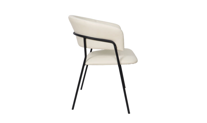 Manhattan Comfort Slate Metal Vegan Leather Armchair-Jennifer Furniture