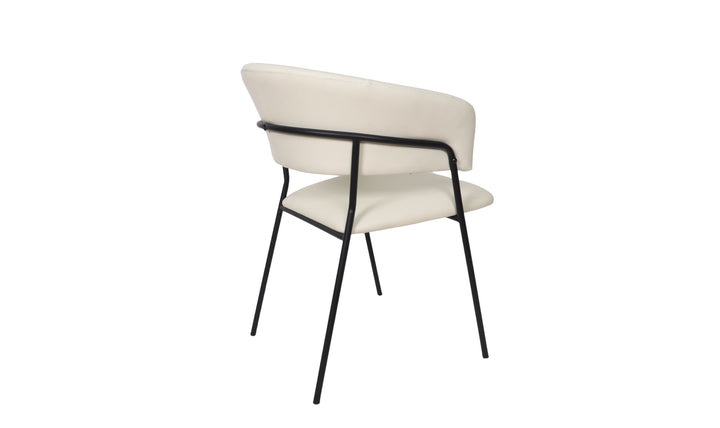Manhattan Comfort Slate Metal Vegan Leather Armchair-Jennifer Furniture