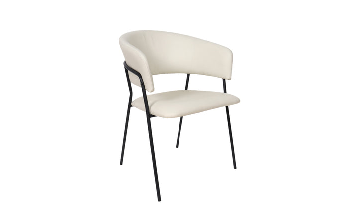 Manhattan Comfort Slate Metal Vegan Leather Armchair-Jennifer Furniture