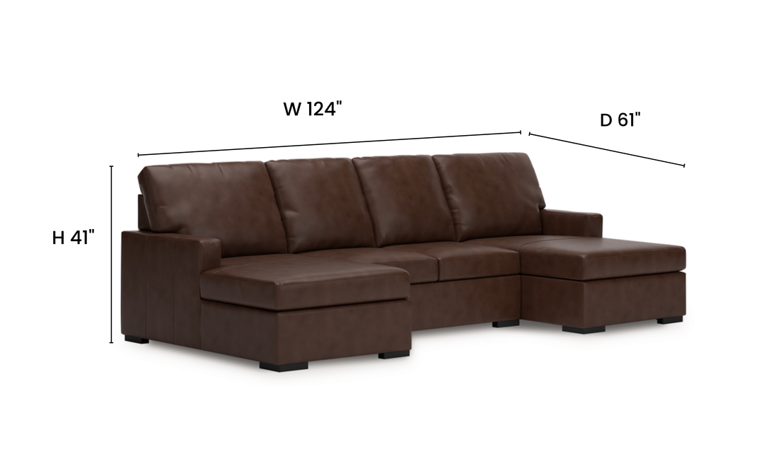 Modern Heritage McDowlan 3-Piece Sectional with Double Chaise