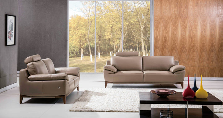 Galina Leather Upholstered Rectangle Sofa