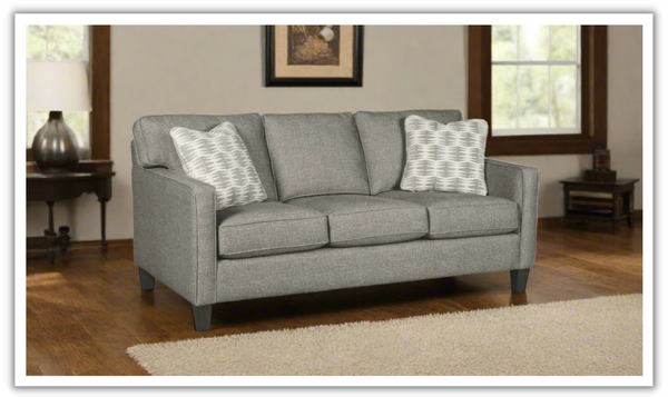 Melbourne Loveseat Fabric Sofa in Gray with Pillows-jennifer furniture