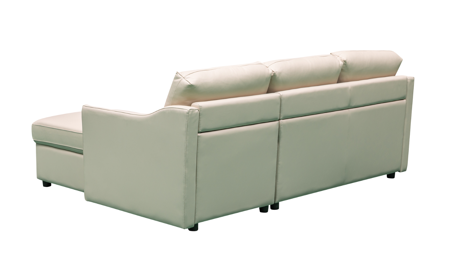 Merax L-Shape Full Sleeper Sectional Sofa with Storage Reversible Chaise in Ivory