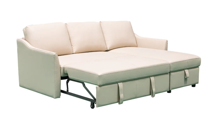 Merax Fabric L-Shape Full Sleeper Sectional Sofa with Reversible Storage Chaise