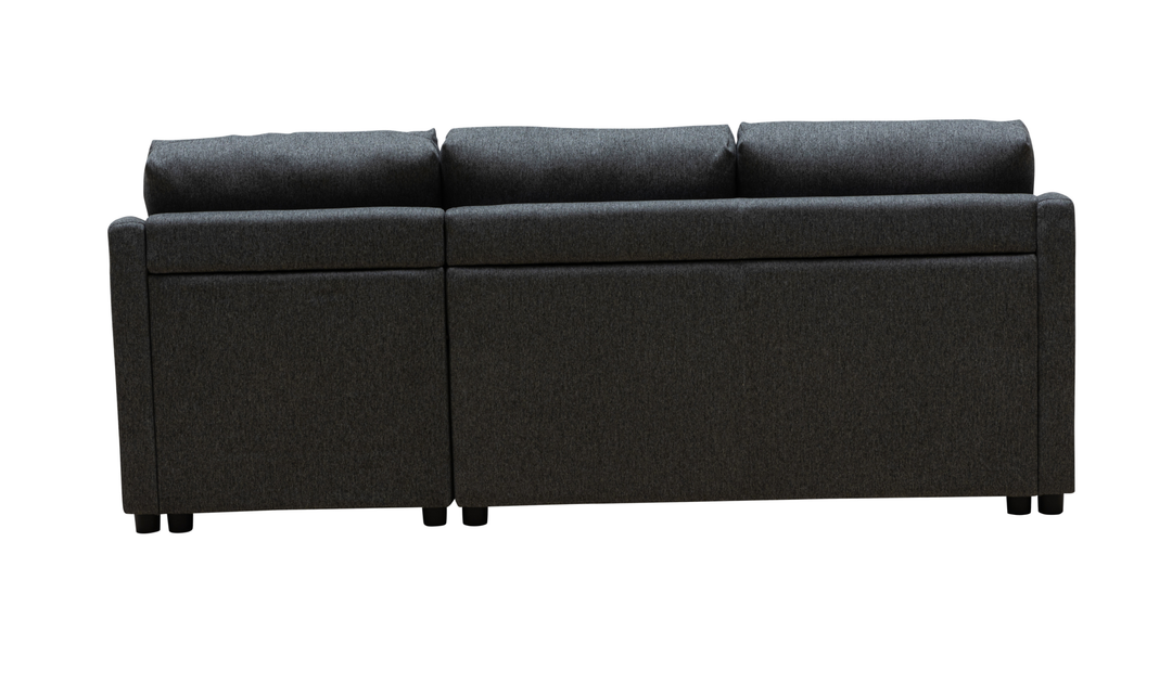 Merax Fabric L-Shape Full Sleeper Sectional Sofa with Reversible Storage Chaise