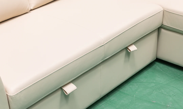 Merax Fabric L-Shape Full Sleeper Sectional Sofa with Reversible Storage Chaise