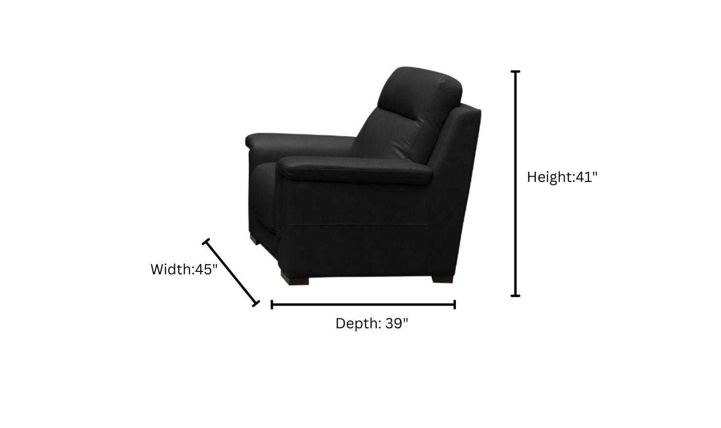 Gio Italia Dakota Power Recliner Chair in Black with USB Port