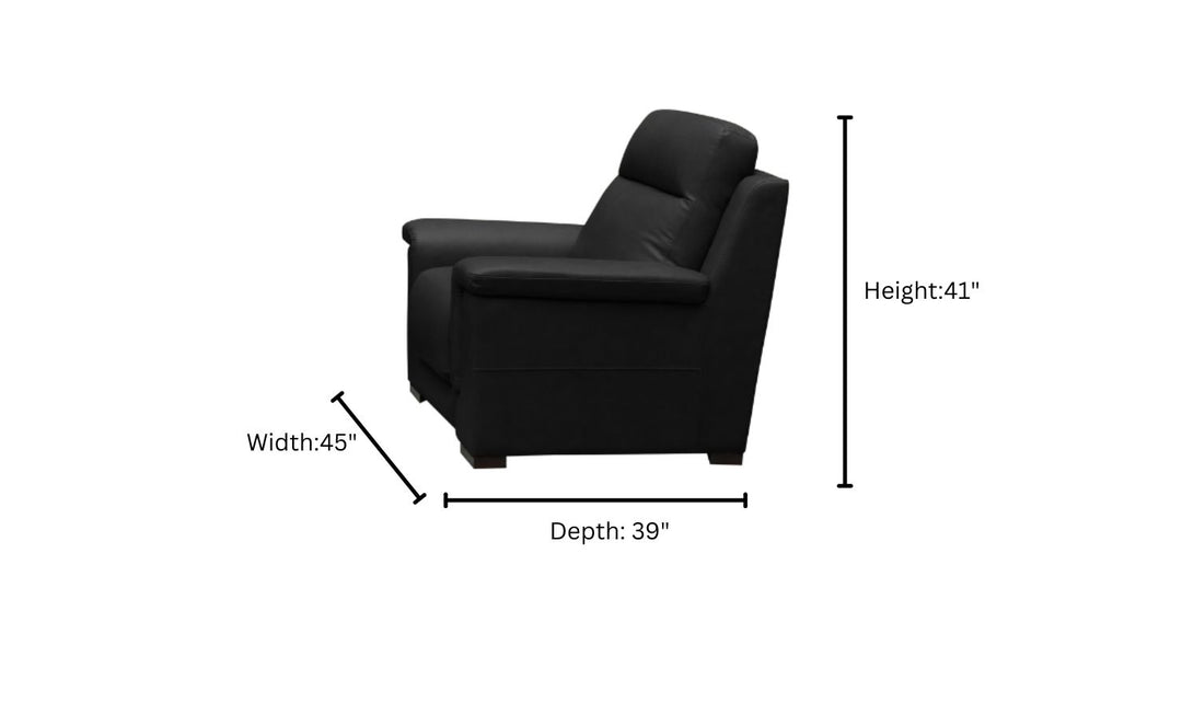 Gio Italia Dakota Power Recliner Chair in Black with USB Port