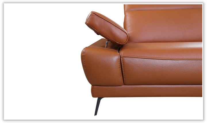 Mercer Leather Loveseat With Motion Headrest