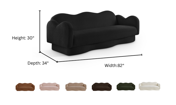 Meridian Furniture Bloom Teddy Fabric Upholstered Sofa