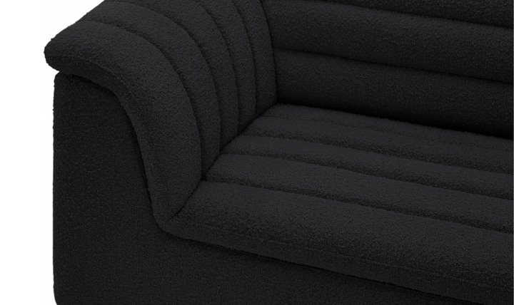 Meridian Cascade Boucle Fabric Upholstered 3pc. Modular Sectional