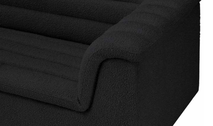 Meridian Cascade Boucle Fabric Upholstered 3pc. Modular Sectional