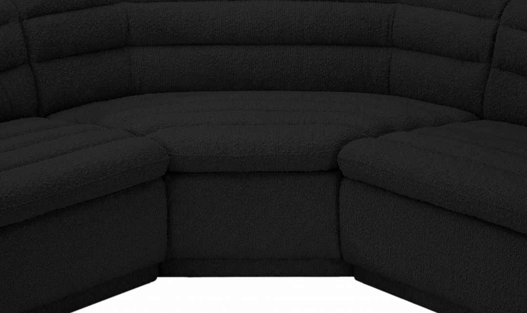 Meridian Cascade Boucle Fabric Upholstered 3pc. Modular Sectional