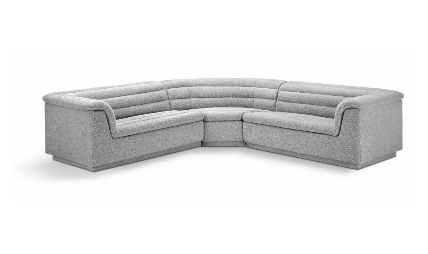 Meridian Cascade Boucle Fabric Upholstered 3pc. Modular Sectional
