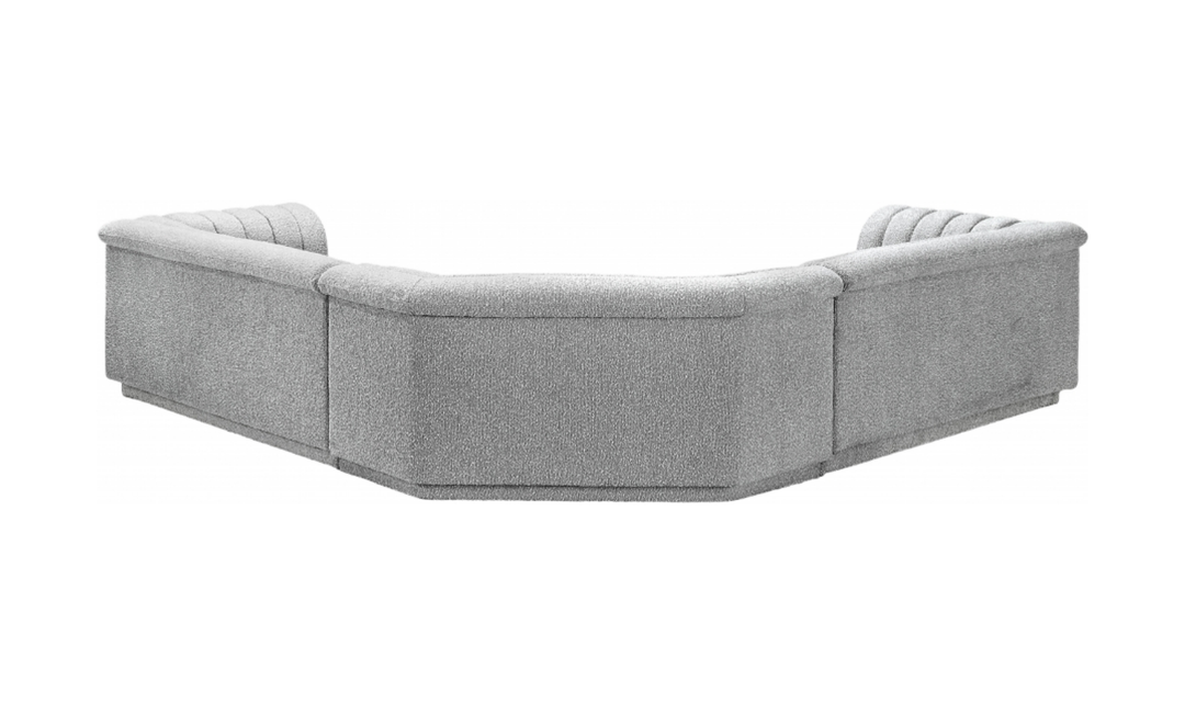 Meridian Cascade Boucle Fabric Upholstered 3pc. Modular Sectional
