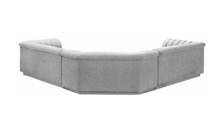 Meridian Cascade Boucle Fabric Upholstered 3pc. Modular Sectional