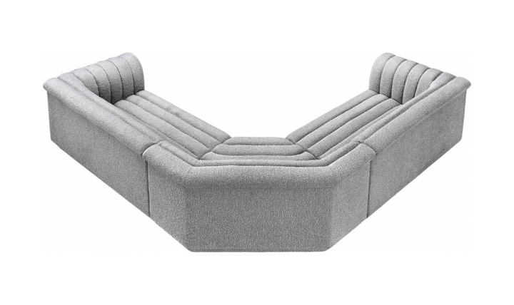 Meridian Cascade Boucle Fabric Upholstered 3pc. Modular Sectional