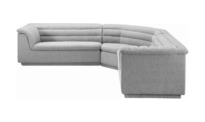 Meridian Cascade Boucle Fabric Upholstered 3pc. Modular Sectional