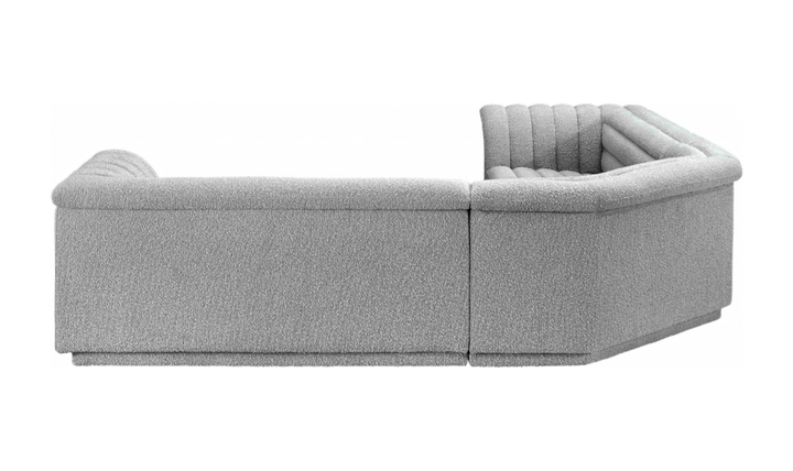 Meridian Cascade Boucle Fabric Upholstered 3pc. Modular Sectional