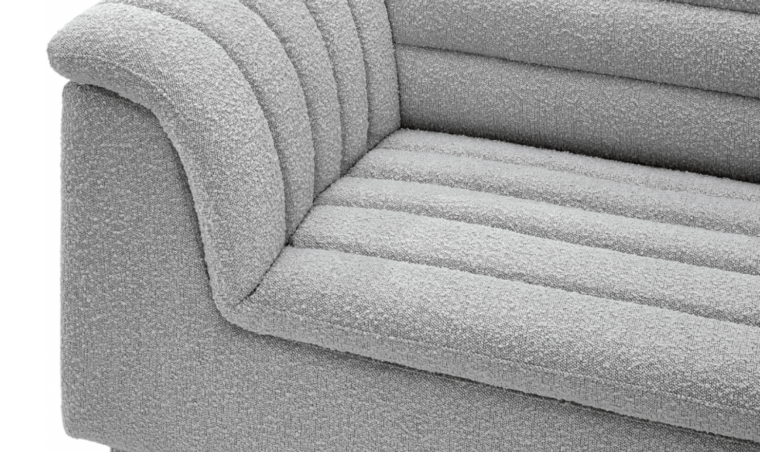 Meridian Cascade Boucle Fabric Upholstered 3pc. Modular Sectional