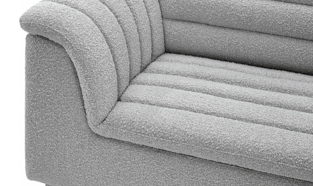 Meridian Cascade Boucle Fabric Upholstered 3pc. Modular Sectional
