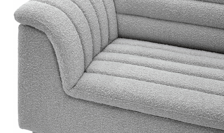 Meridian Cascade Boucle Fabric Upholstered 3pc. Modular Sectional