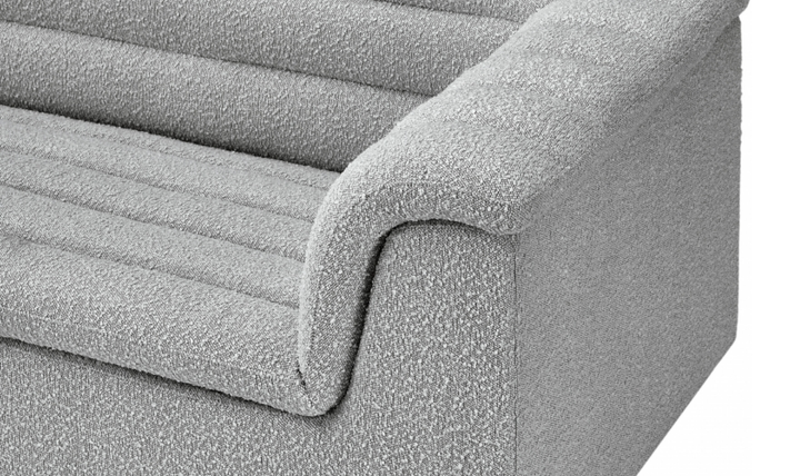 Meridian Cascade Boucle Fabric Upholstered 3pc. Modular Sectional