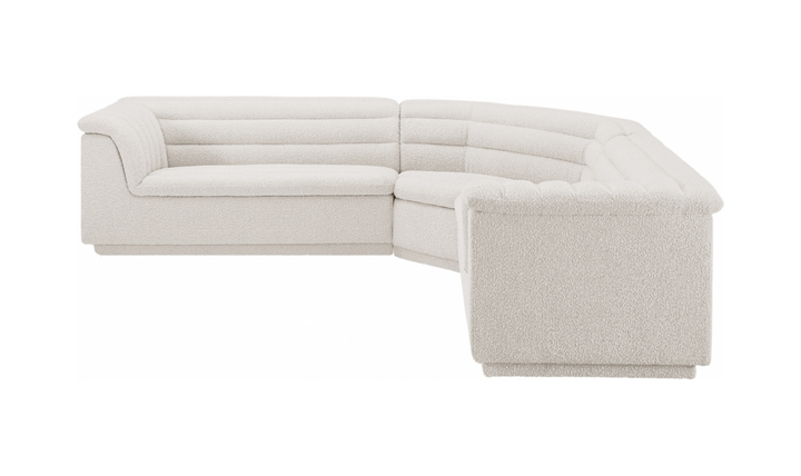 Meridian Cascade Boucle Fabric Upholstered 3pc. Modular Sectional