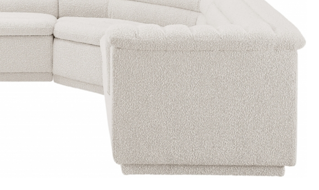 Meridian Cascade Boucle Fabric Upholstered 3pc. Modular Sectional
